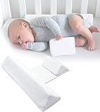2025 Neu Keilkissen 𝖡𝖺𝖻𝗒 Verstellbares,Lagerungskissen,Side Support Pillow,Removable Positioning Pillow,Wattepad mit Rückenlehne, Anti-Roll Seitenschläferkissen 42x22x10cm, Weiß