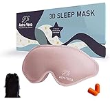 Schlafmaske mit voller Verdunkelung – Memory-Schaum 3D konturierte Gesichtsmaske – Augenabdeckung & weiche gewichtete Schlafmaske – Augenbinde Schlafmaske für Damen, Herren, Mädchen (Pink)