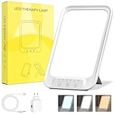 NIKYJM Tageslichtlampe 25000 Lux, Lichttherapielampe mit 3 Farbtemperaturen, 10 Helligkeitsstufen und 6 Timer, UV-freie LED Lichttherapielampe Tageslicht, Touch-Control Sonnenlicht Lampe, Weiß