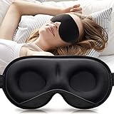 2023 Gewichtet Schlafmaske für Herren & Frauen, Umisleep 3D Augenmaske Schlafmaske für Druckentlastung, 100% Lichtblockierende Schlafbrille mit verstellbarem Gurt für Reisen, Yoga, 120 g Augenbinde