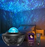 LED Sternenhimmel Projektor, Amouhom Sternenlicht Projektor mit Fernbedienung/Bluetooth 5.0/ 3 Helligkeitsstufen Spielelichter Geschenke für Weihnachten Party Schlafzimmer Spielzimmer Sportraum