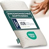 KNERST® Bauchschläferkissen - Ergonomisches Kopfkissen für ultimativen Komfort - Nackenstützkissen - Memory Foam Kissen - Schlafkissen - flaches Kissen für Bauchschläfer [Höhe 6cm]