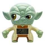 BulbBotz Star Wars Yoda Kinder-Wecker mit Hintergrundbeleuchtung| grün/braun| Kunststoff| 19 cm hoch| LCD-Display| Junge/Mädchen| offiziell