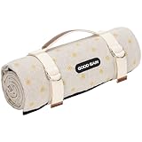 Picknick-Outdoor-Decken, wasserdicht, groß, Strandmatte, sandfrei, faltbar, mit Tragegurt, tragbare Campingdecke, Parkdecke für Graspark, Wandern, Reisen, Konzerte, drinnen (gelbe Blume)