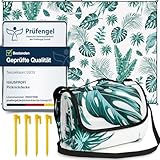 HAUSPROFI Picknickdecke 200x200, wasserdicht & isoliert - XXL Outdoor Decke für Picknick, Strand, Camping. Kompakt, leicht zu tragen, mit Baumwolle gepolstert, Inkl. Tragegriff & Heringe, Waschbar