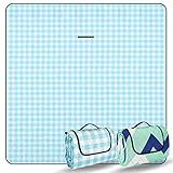 Ezilif Picknickdecke 200x200 cm, XXL Picknickdecke Wasserdicht Wärmeisoliert, Stranddecke Sandfrei, Faltbare Picnic Blanket mit Tragegriff, Picnic Decke Waschbar Outdoor Campingdecke für 6-8 Personen