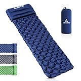 HIKENTURE Camping Isomatte Kleines Packmaß Aufblasbare Isomatte Ultraleicht - Sleeping Pad für Camping, Reise, Outdoor, Wandern, Strand (Dunkelblau 2)