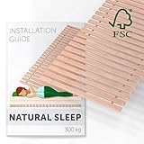 Hansales Lattenrost 90 x 200 cm für Einzelbett – 25 Eco Latten aus Massivholz – Qualitätsschlaf – geeignet für Liegefläche 80 x 160/180/190/210 cm