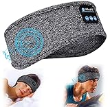 Schlafkopfhörer Bluetooth, Kopfhörer Headband Kabellose Sportskopfhörer mit Lautsprecher, Schlafmaske Bluetooth 5.1 Schlafstirnband für Joggen,Sport,Yoga,Seitenschläfer,Meditation